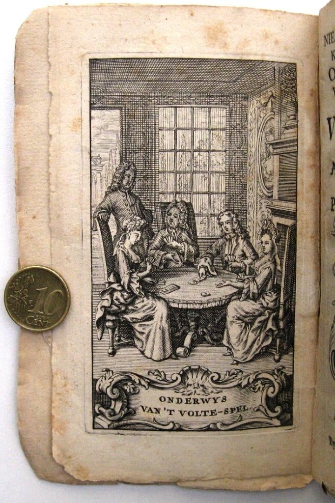 Vermakelyk Volte-spel 1721 & l'hombre & Espadille forcé etc., Antiek en Kunst, Antiek | Boeken en Bijbels, Ophalen of Verzenden