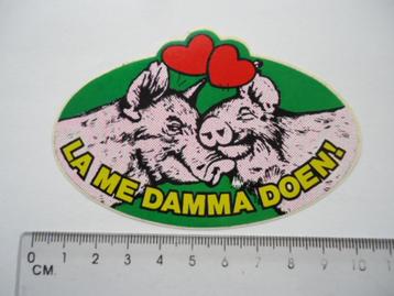 sticker oud Strip varken love boer la me damma doen retro beschikbaar voor biedingen