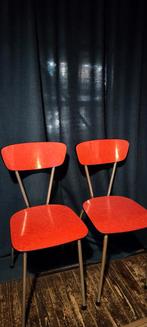 Rode formica stoeltjes, Huis en Inrichting, Stoelen, Ophalen, Gebruikt, Rood, Twee