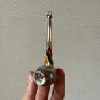 Antieke Dunne Glazen Kerstbal Pijp, Gekleurd, Kerst, Vintage, Diversen, Kerst, Ophalen of Verzenden, Gebruikt