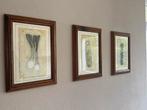 3 Schilderijtjes met Groenten - Uien, Mais, Asperges Art Dec, Antiek en Kunst, Ophalen of Verzenden