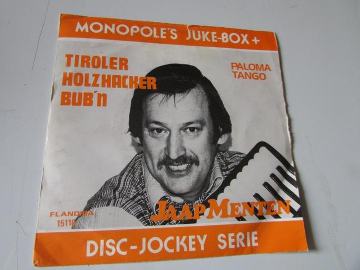 JAAP MENTEN, TIROLER HOLZHACKER BUB'N, SINGLE, Cd's en Dvd's, Vinyl Singles, Gebruikt, Single, Nederlandstalig, 7 inch, Ophalen of Verzenden