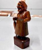Antiek 1950 hout hand gesneden Figuur vrouw dame wandelstok, Ophalen of Verzenden
