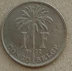 Belgisch Congo, 1 franc 1922 (Frans), Ophalen of Verzenden, Overige landen, Losse munt