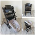ZGAN! Stokke Tripp Trapp zwart+babyset,2 standen newbornset, Ophalen of Verzenden, Zo goed als nieuw, Stokke Tripp Trapp, Stoelverkleiner