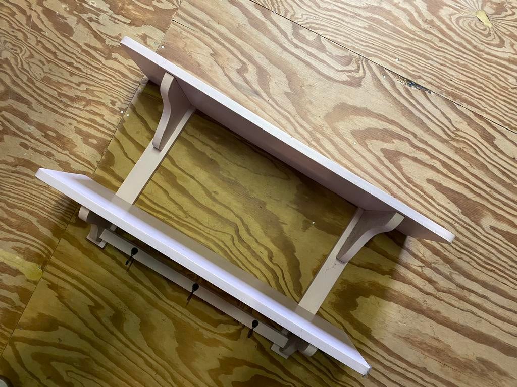 Opsetims wandrek, zacht roze, Ophalen, Gebruikt, Met plank(en), Minder dan 150 cm