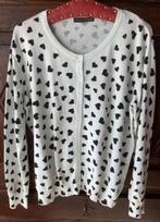 Wit vest, vestje zwarte hartjes; 42 / 44; Atmosphere; katoen, Ophalen of Verzenden, Zo goed als nieuw, Maat 42/44 (L), Wit