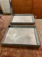Ijzeren dienbladen 2 stuks horeca, Huis en Inrichting, Woonaccessoires | Dienbladen, Ophalen, Zo goed als nieuw, Rechthoekig, Metaal