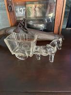 Vintage Persglazen Paardje met Kar Bloempot - Sixties, Ophalen of Verzenden