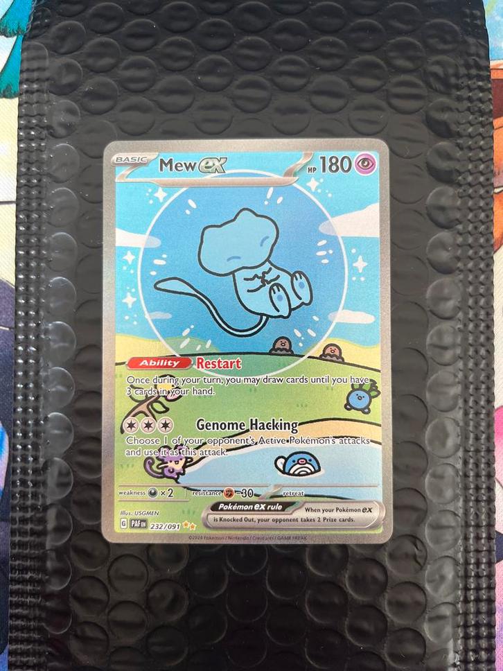 Mew ex 232 - Paldean fates - Pokémon kaart bubble mew, Hobby en Vrije tijd, Verzamelkaartspellen | Pokémon, Zo goed als nieuw