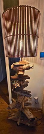 Houten zelf gemaakte lamp, Ophalen of Verzenden