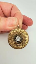 Antiek verguld zilveren hanger. Diameter: 3 cm., Ophalen of Verzenden, Zilver, Hanger, Verguld