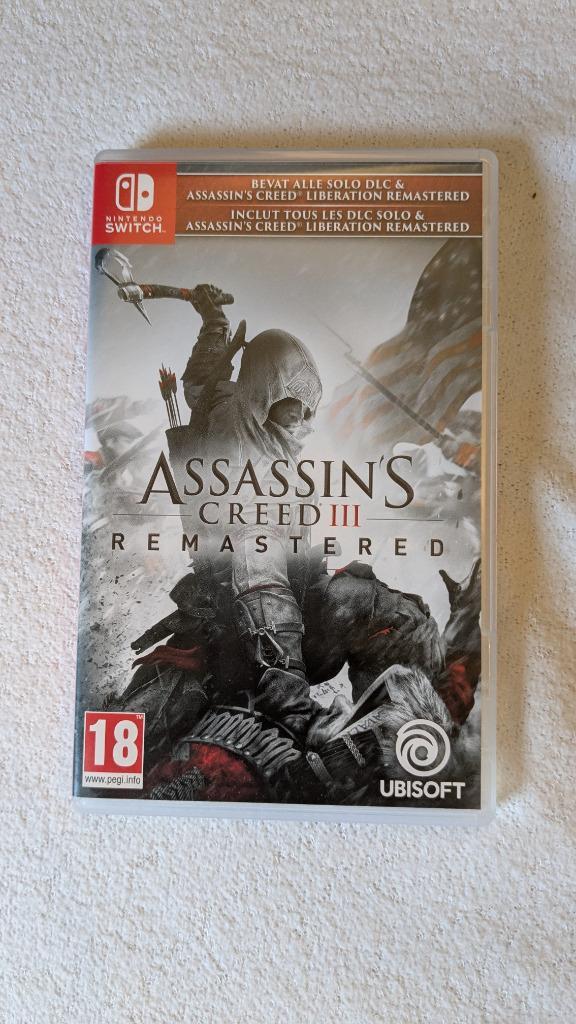 Assassin's Creed III (3) Remastered voor Switch, Spelcomputers en Games, Games | Nintendo Switch, Zo goed als nieuw, Avontuur en Actie