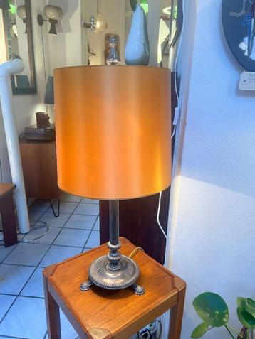 Vintage, 1950's tafellamp / schemerlamp, verzilverde voet.  beschikbaar voor biedingen