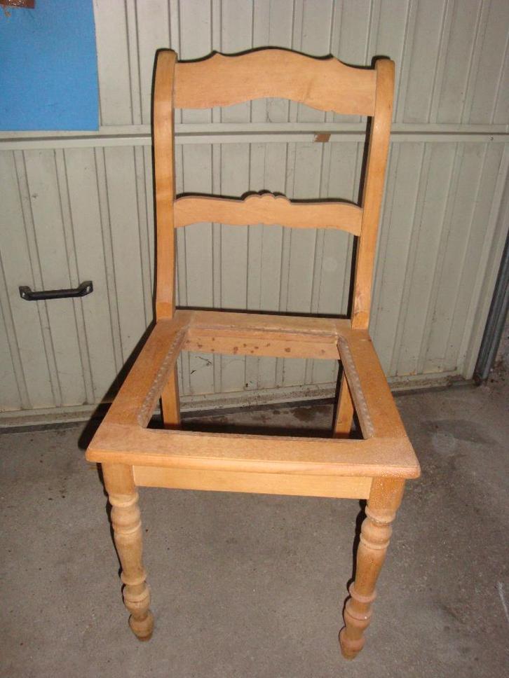 Houten stoel om zelf te (laten) matten of te bekleden antiek, Huis en Inrichting, Stoelen, Gebruikt, Eén, Hout, Overige kleuren