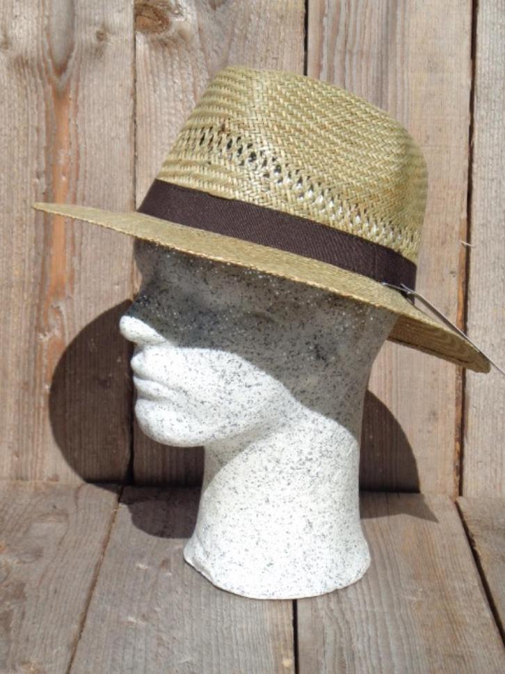 Klassiek model strohoed van Fiebig maat 57, Kleding | Heren, Hoeden en Petten, Nieuw, Hoed, 57 cm (M, 7⅛ inch) of minder, Ophalen of Verzenden