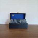Doosje met 12 glazen onderzetters, Gebruikt, Glas of Kopje, Onbekend, Ophalen of Verzenden