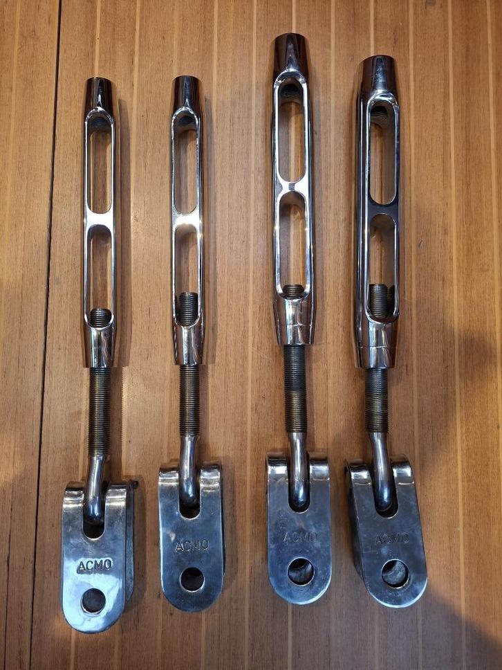 Wantspanners Stagspanners nieuw verchroomd voor grote boot, Watersport en Boten, Bootonderdelen, Zo goed als nieuw, Tuigage en Masten