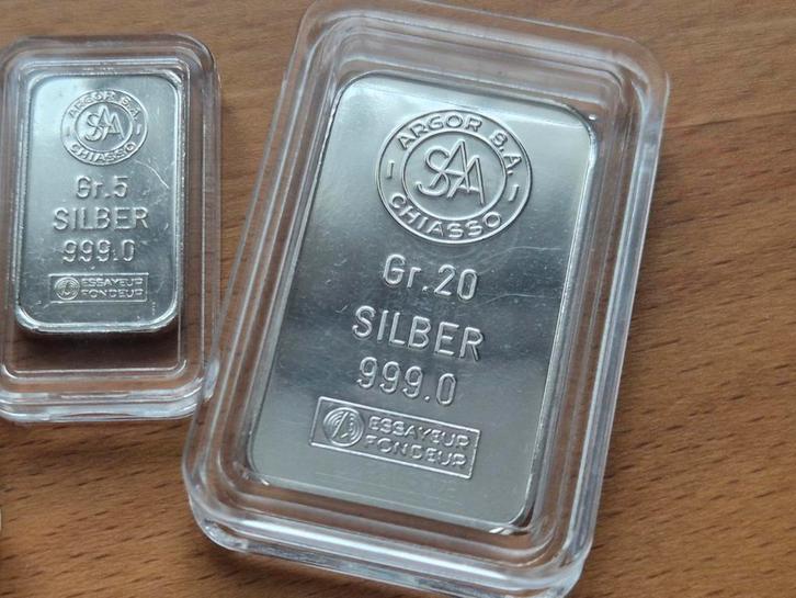 Argor Chiasso. 20 gram vintage zilverbaar. - Silver Bar., Postzegels en Munten, Edelmetalen en Baren, Zilver, Ophalen of Verzenden
