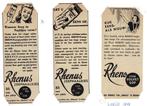 3 Advertenties RHENUS  Zeepnaaldjes - RHENO voor Volvet sop, Overige typen, Zo goed als nieuw, Verzenden