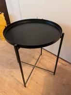 Bijzettafel IKEA zwart, Huis en Inrichting, Tafels | Bijzettafels, Minder dan 55 cm, Rond, Zo goed als nieuw, Ophalen