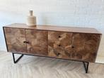 Magazijn Leegverkoop Dressoir mangohout visgraat metal zwart, Industrieel hotelchique, 150 tot 200 cm, Nieuw, Ophalen of Verzenden