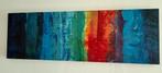 Origineel modern Chileens kleurrijk schilderij 150x50cm, Ophalen