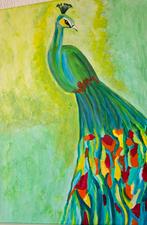Kleurige pauw. Acrylverf   60x80, Ophalen of Verzenden