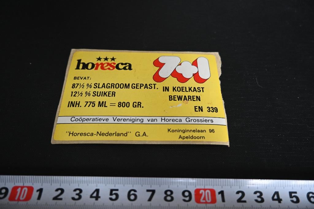 sticker Apeldoorn Horesca Nederland G.A.  7+1  slagroom, Ophalen, Zo goed als nieuw