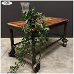Oud industrieel karretje Tafeltje Salontafeltje Bijzettafel, Minder dan 50 cm, Gebruikt, Minder dan 50 cm, Nb
