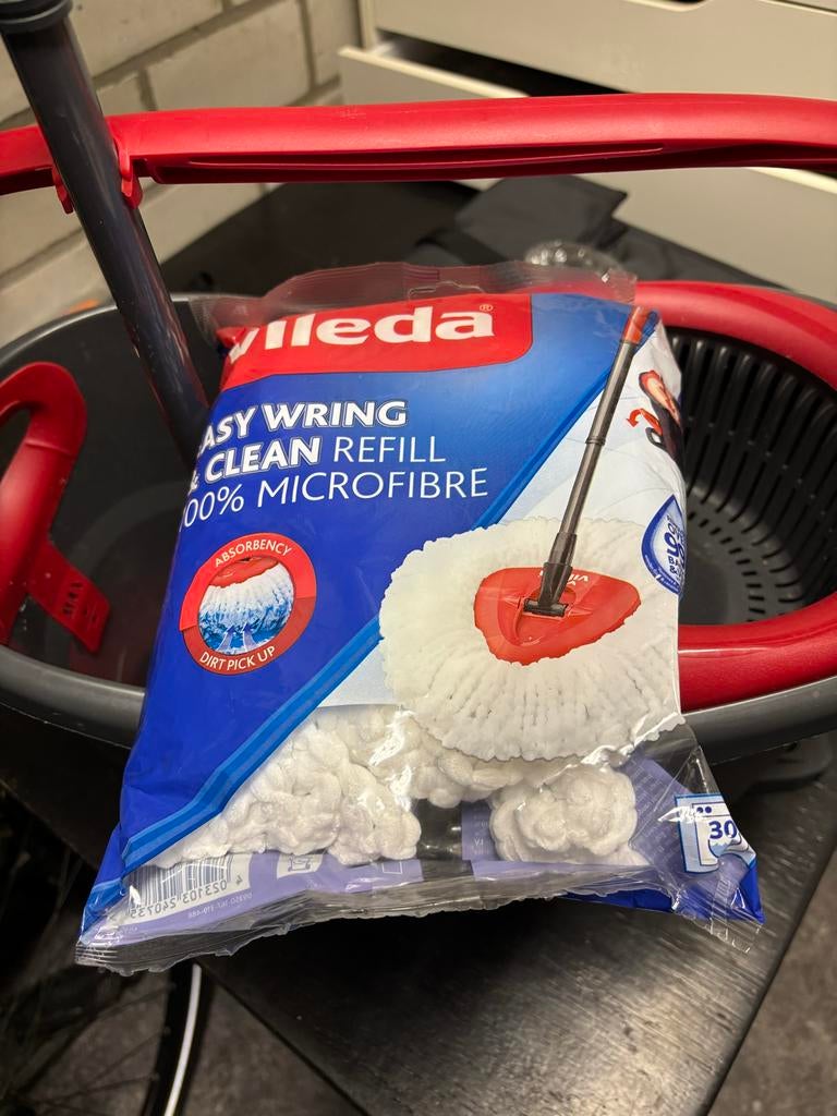 Vileda Easy Wring & Clean Dweilsysteem met Navulling, Ophalen, Dweilemmer, -bak, of -wagen