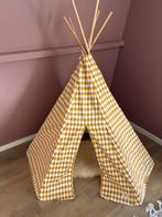 Nobodinoz Tipi Tent - Geel/Wit Ruitpatroon, Ophalen, Zo goed als nieuw