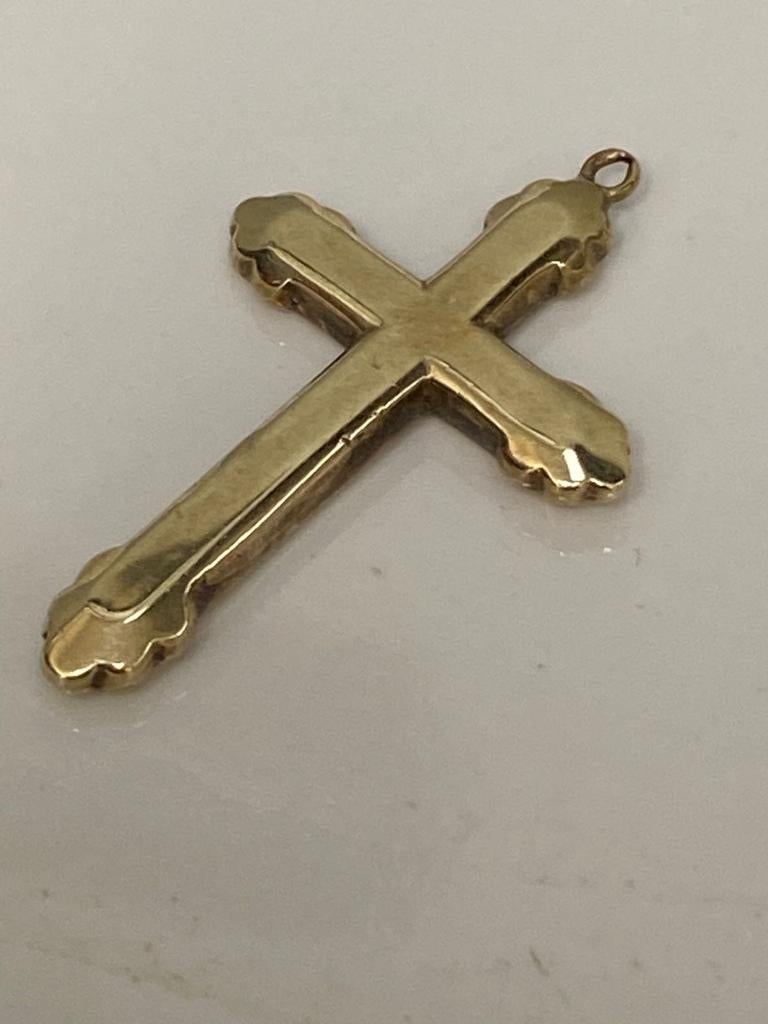 Geel goud kruis 585, Verzenden, Goud, Hanger