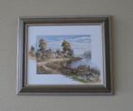 Mooie lijst van Reint Withaar - boerderij aan het water, Ophalen, Minder dan 50 cm, Zo goed als nieuw, Schilderij