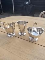 Zilveren Suikerpot, Melkkan en Sauskom Set, Ophalen of Verzenden, Zilver