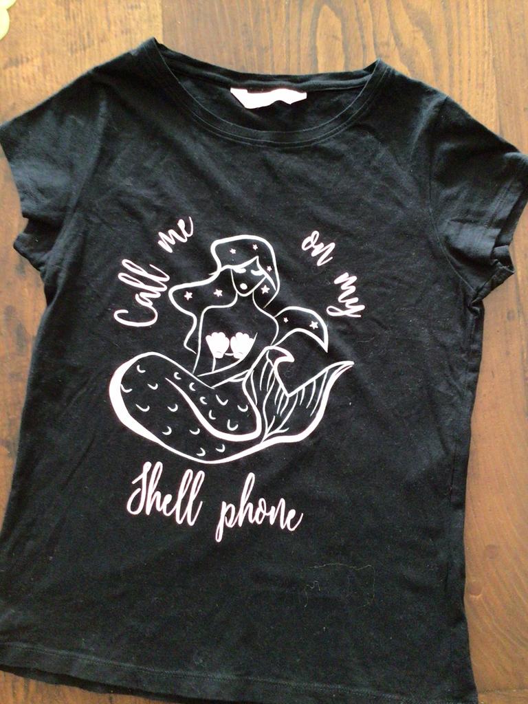Hunkemöller shirt zwart met rose opdruk  maat XS, Zwart, Ophalen of Verzenden, Zo goed als nieuw, Korte mouw