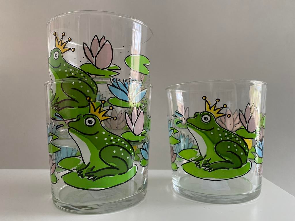 Blond Amsterdam Efteling 3 x Sapglas Kikkerkoning ~ 201274, Ophalen of Verzenden, Zo goed als nieuw, Aardewerk, Blond Amsterdam