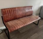 Eetkamerbank buffelleer cognac bruin 160 cm, Huis en Inrichting, Banken | Bankstellen, Ophalen, Gebruikt, Minder dan 75 cm, 150 tot 200 cm