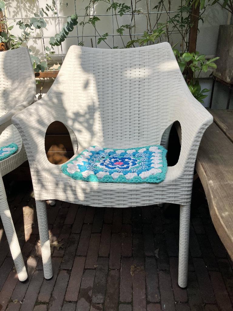 3 stapelbare witte tuinstoelen Scab Design Olimpia - Nijhof, Ophalen, Gebruikt, Kunststof, Stapelbaar