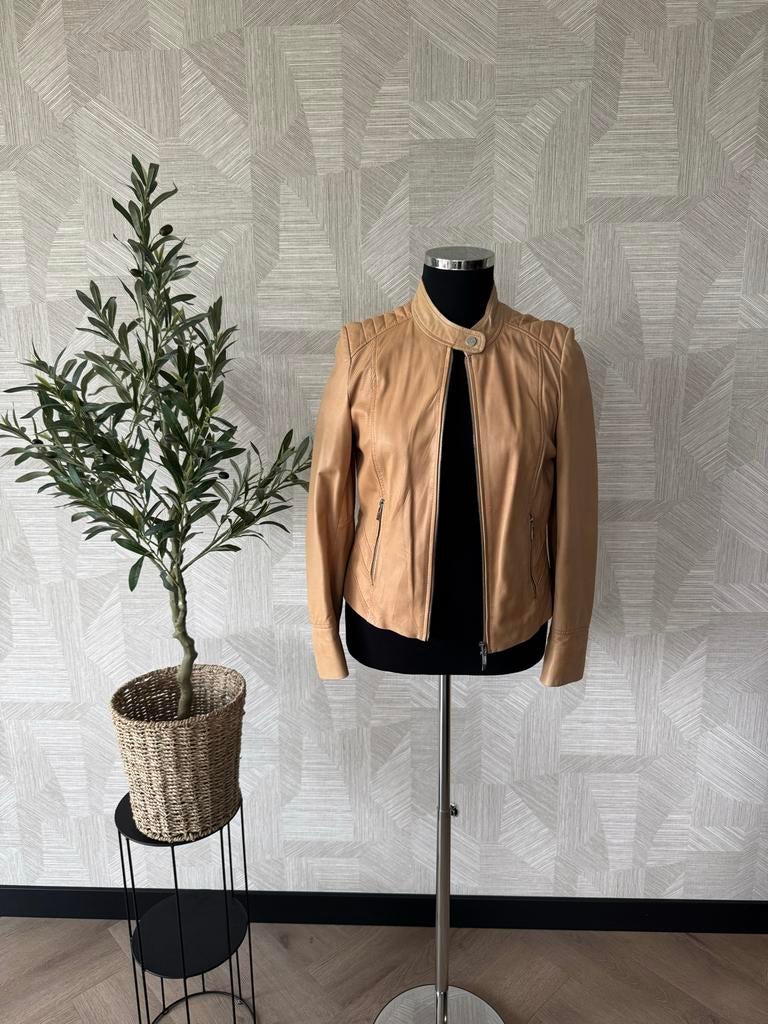 ARMA leren jasje lichte cognac/kamel/beige kleur, Kleding | Dames, Jasjes, Kostuums en Pakken, Ophalen of Verzenden, Gedragen