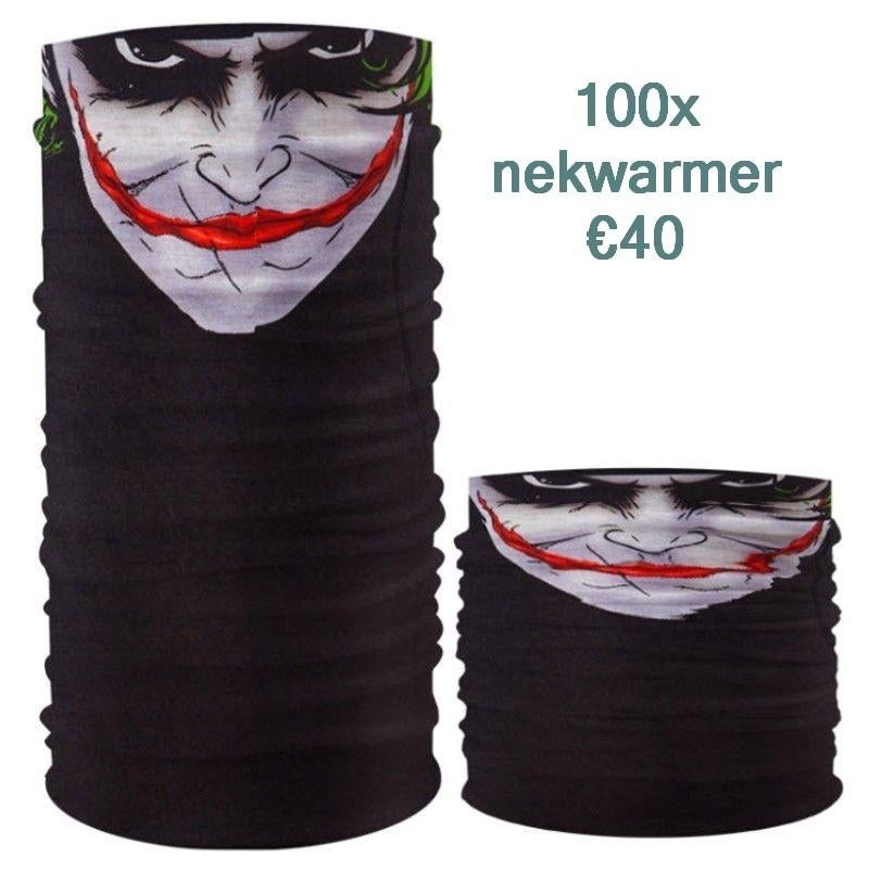 100x Nekwarmer Joker Markthandel Partijhandel Restpartij, Ophalen, Ambachtsweg 21, Nieuw, Info@fakobijoux.nl