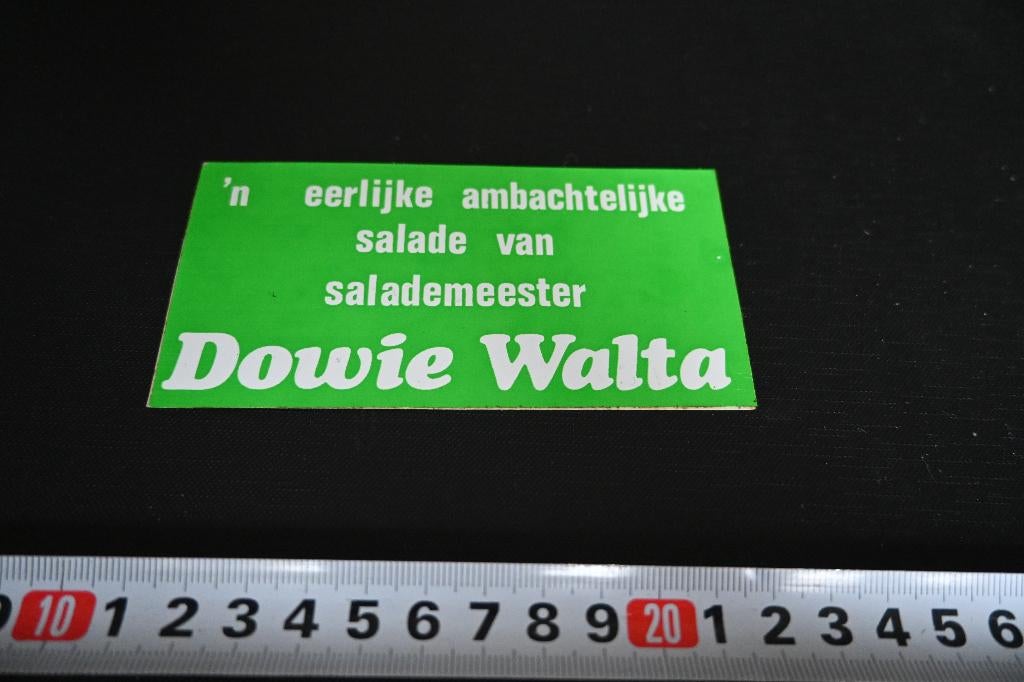 sticker Dowie Walta 'n eerlijke ambachtelijke salade van sal, Verzamelen, Stickers, Zo goed als nieuw, Ophalen