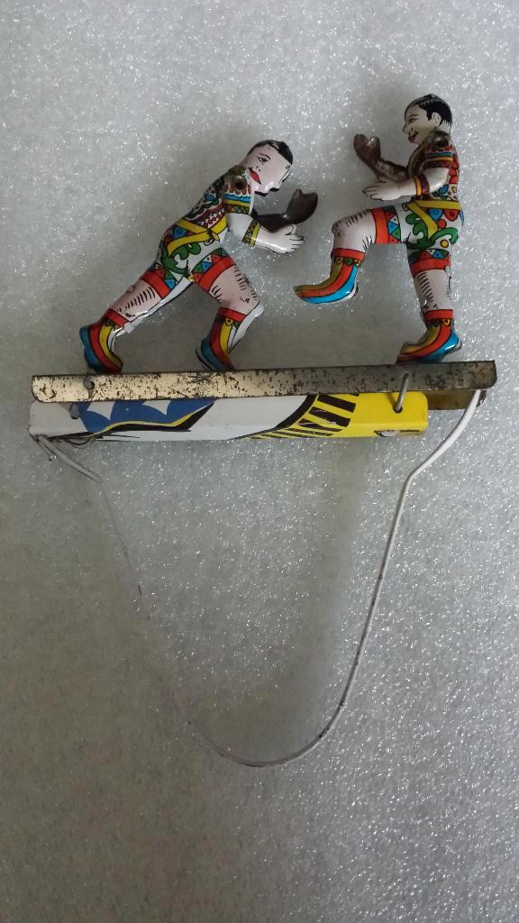 Vintage Blikken SHACKMAN Speelgoed 1980 <> Vechtende BOXERS, Antiek en Kunst, Curiosa en Brocante, Ophalen of Verzenden