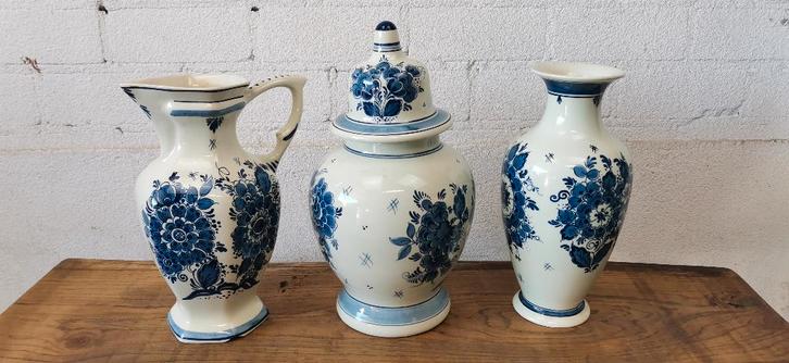 Delfts Blauw kaststel 3 delig, Antiek en Kunst, Antiek | Keramiek en Aardewerk, Ophalen of Verzenden