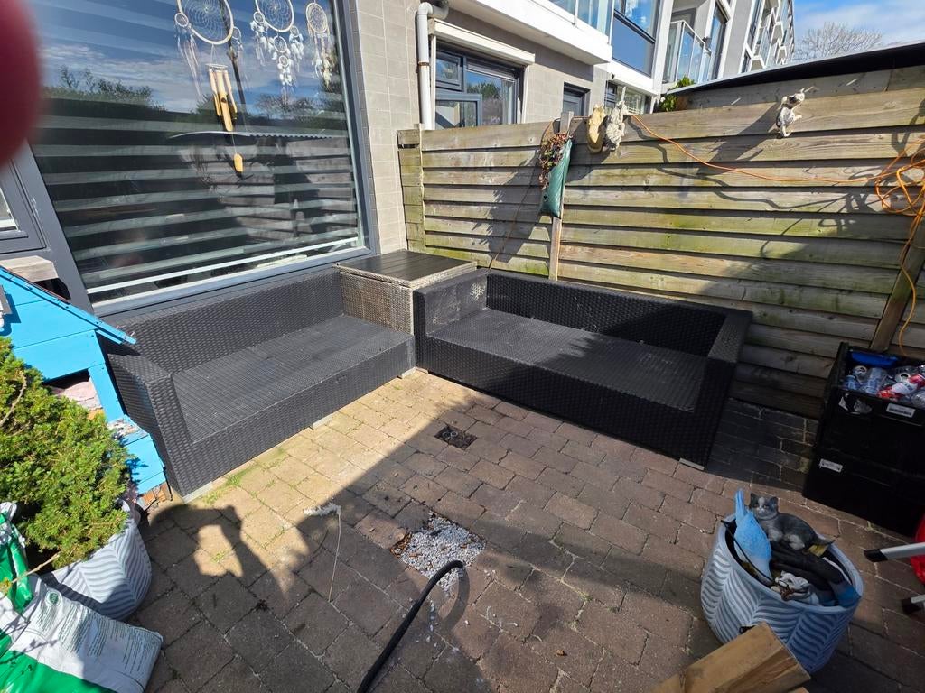Gratis loungeset met tafel, Tuin en Terras, Ophalen of Verzenden, Gebruikt, Kunststof