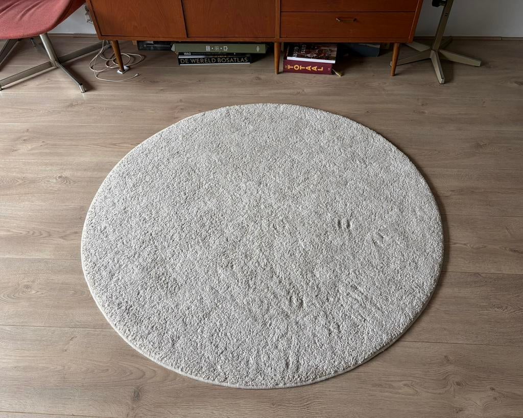 Rond IKEA kleed 130cm, Ophalen, Beige, Rond, Zo goed als nieuw