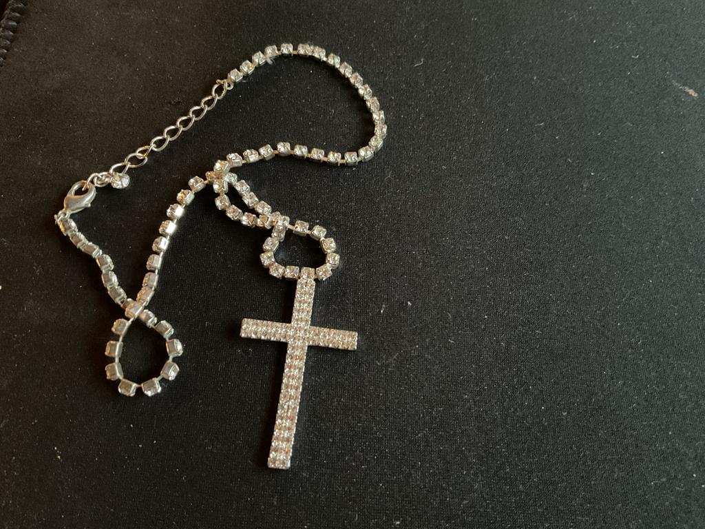 Ketting met strassi, Sieraden, Tassen en Uiterlijk, Kettingen, Ophalen of Verzenden, Zo goed als nieuw, Overige materialen