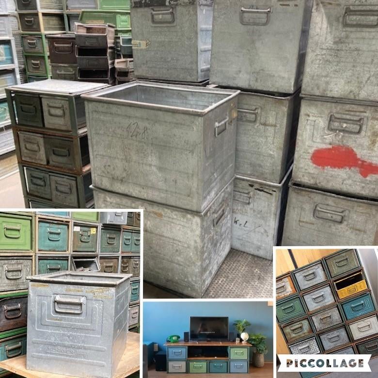 Grote Stapelbakken Bakken Kisten Kratten metaal XL SALE !!, Ophalen, Minder dan 50 cm, Gebruikt, 50 tot 100 cm