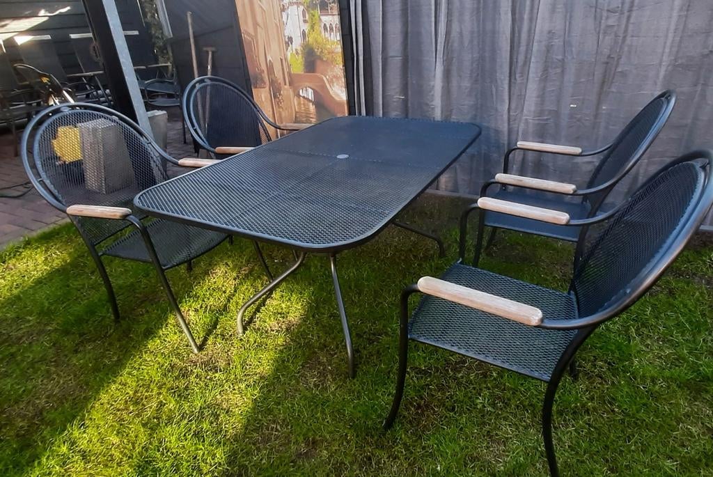 Royal garden metalen tuinset antraciet, Ophalen, Gebruikt