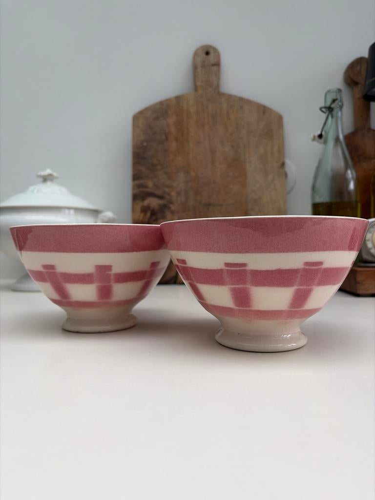 Set van twee oude Franse spoelkommen, Ophalen of Verzenden